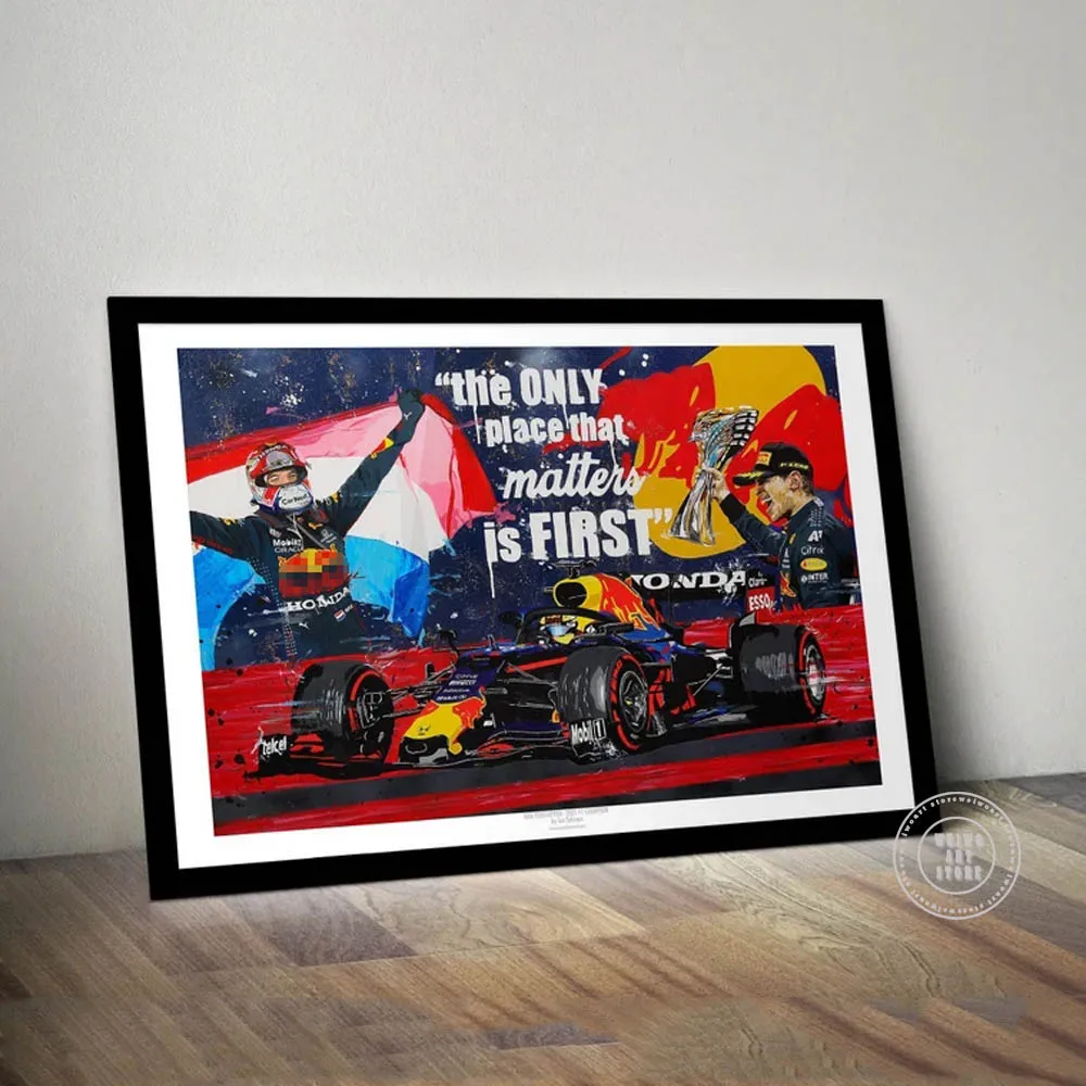 2021 F1 אלוף העולם פוסטר מקס פורמולה 1 מירוץ בד אמנות ציור קיר Motorsport להדפיס תמונה על חיים עיצוב חדר התמונה 0