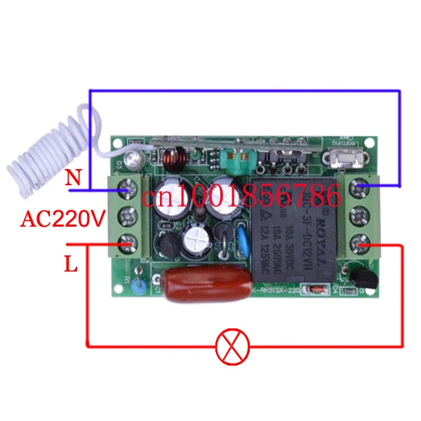 220V 1CH 315/433Mhz למידה קוד רדיו RF אלחוטי מתג שליטה מרחוק מערכת 6 מקלט& משדר התמונה 1