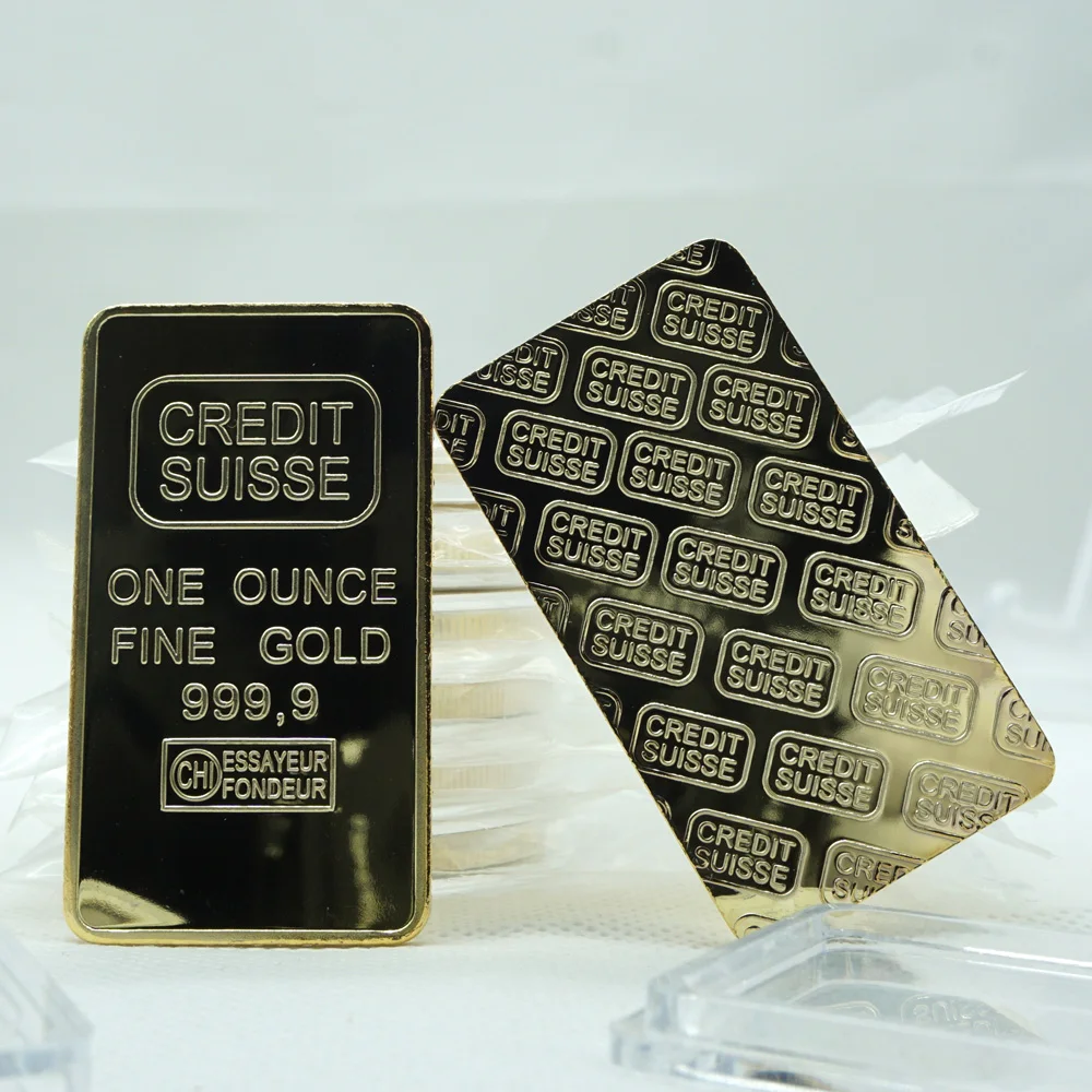 5pcs/lot 1oz 24ct זהב מצופה בשכבות מטילי בר מטיל העתק מטבע+שוויץ זהב מזויף בר התמונה 0