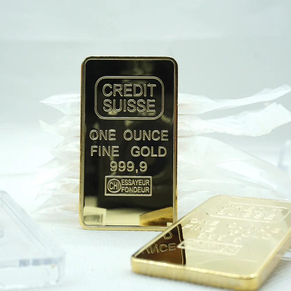 5pcs/lot 1oz 24ct זהב מצופה בשכבות מטילי בר מטיל העתק מטבע+שוויץ זהב מזויף בר התמונה 2