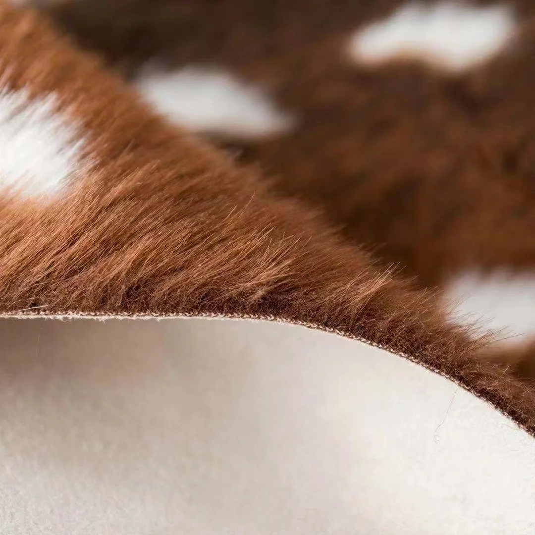 Meika צבי דמוי עור השטיח חיקוי בעלי חיים טבעי עור פרווה צורה בעבודת יד קטיפה נגר חדר קישוט הבית התמונה 5
