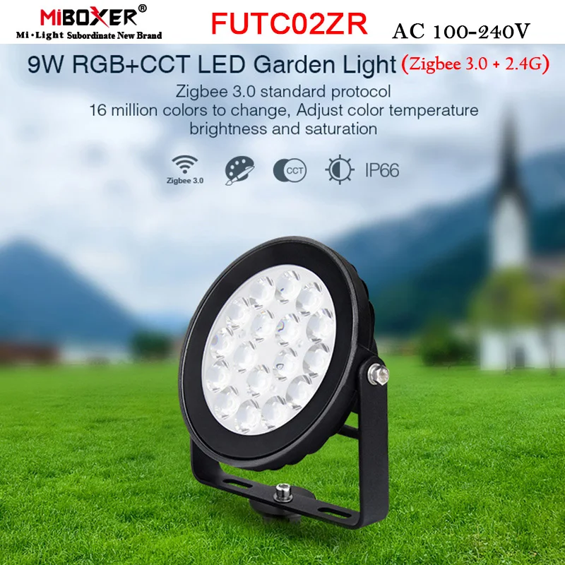 Miboxer FUTC02ZR 9W RGBCCT דשא הובילו המנורה אטימות IP66 חכם אורות גן אור חיצונית Zigbee 3.0 שער/קול/ בקרת יישום התמונה 0