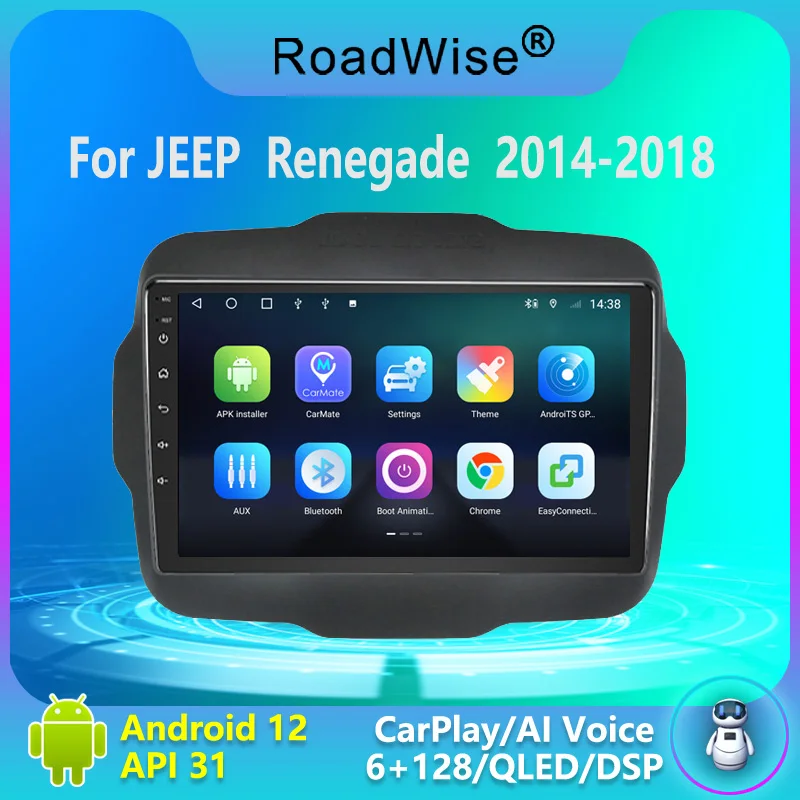 Roadwsie 8+256 אנדרואיד 12 רדיו במכונית על ג ' יפ הבוגד 2014 2015 2016 2017 2018 מולטימדיה Carplay 4G Wifi GPS DVD 2Din Autoradio התמונה 0