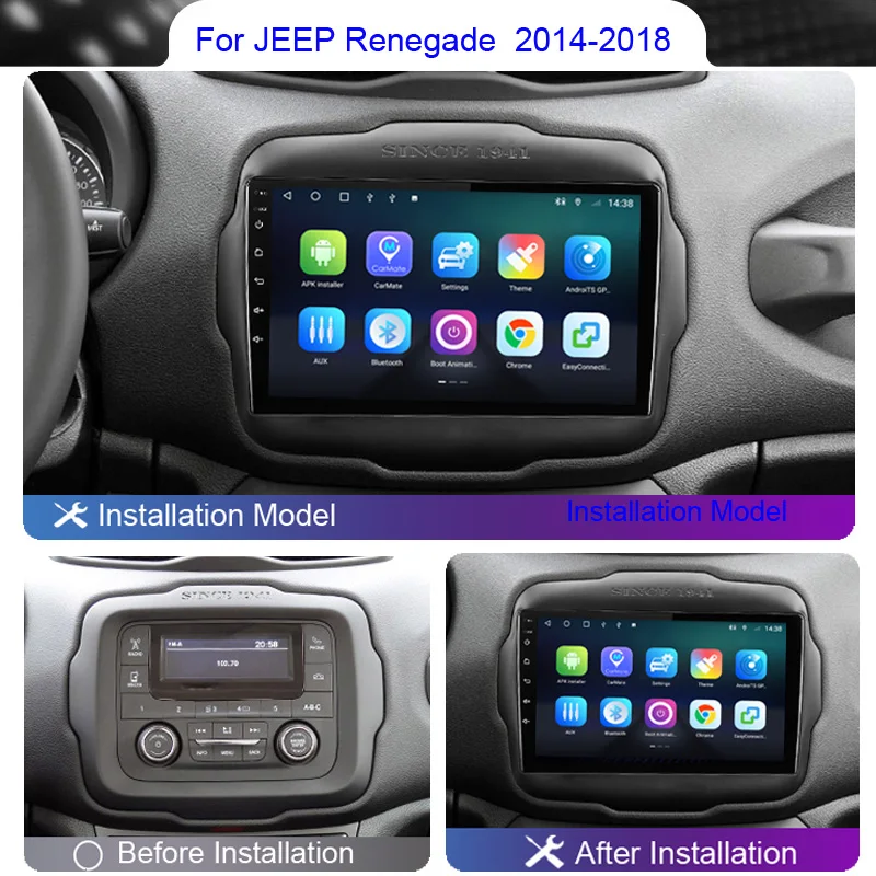 Roadwsie 8+256 אנדרואיד 12 רדיו במכונית על ג ' יפ הבוגד 2014 2015 2016 2017 2018 מולטימדיה Carplay 4G Wifi GPS DVD 2Din Autoradio התמונה 1