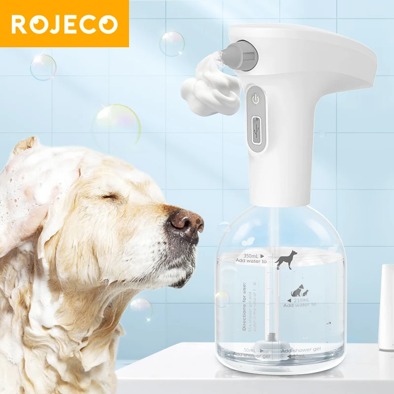 ROJECO אוטומטי חתול סבון קצף מתקן חשמלי מחמד חכם שירותים סבון נוזלי, שמפו מתקן עבור הכלב מקלחת Dispender התמונה 0