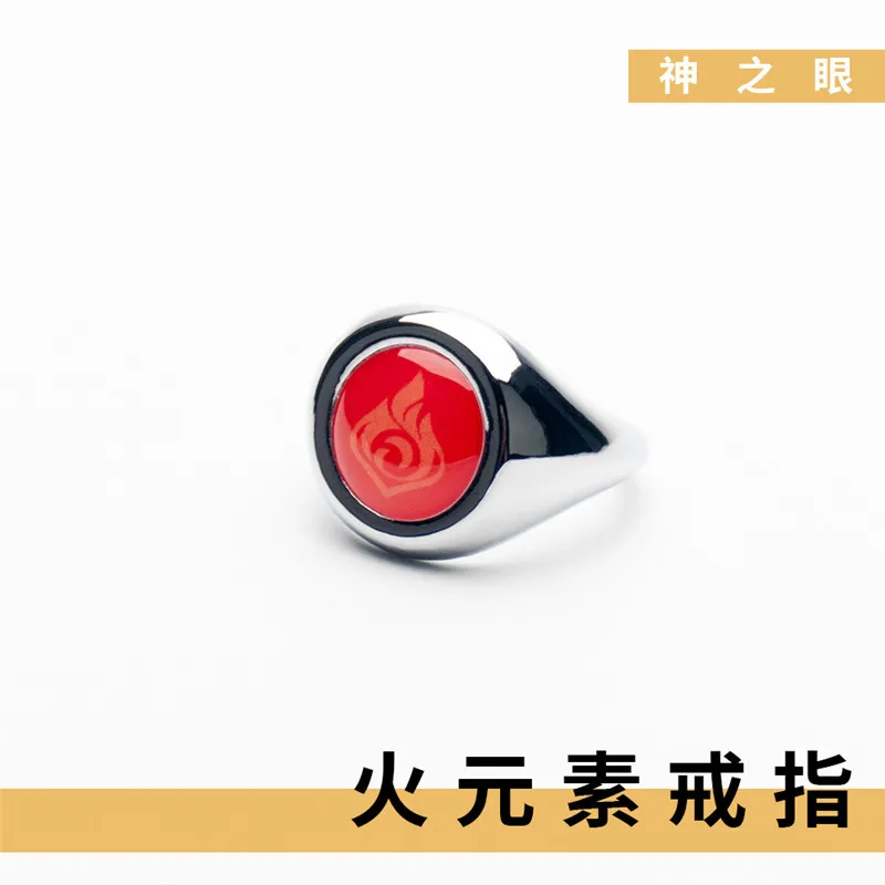 אנימה Genshin השפעה אלמנטים הטבעת Cosplay מתכת פתיחת טבעת גברים ונשים המשחק אביזרים מתנות חג התמונה 4