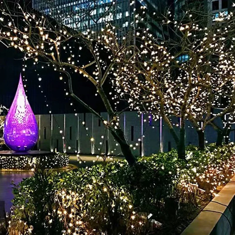 אנרגית שמש אורות 200 LED מחרוזת אגדות אורות חג המולד בחוץ תאורת רחוב גן עיצוב 20M התמונה 2