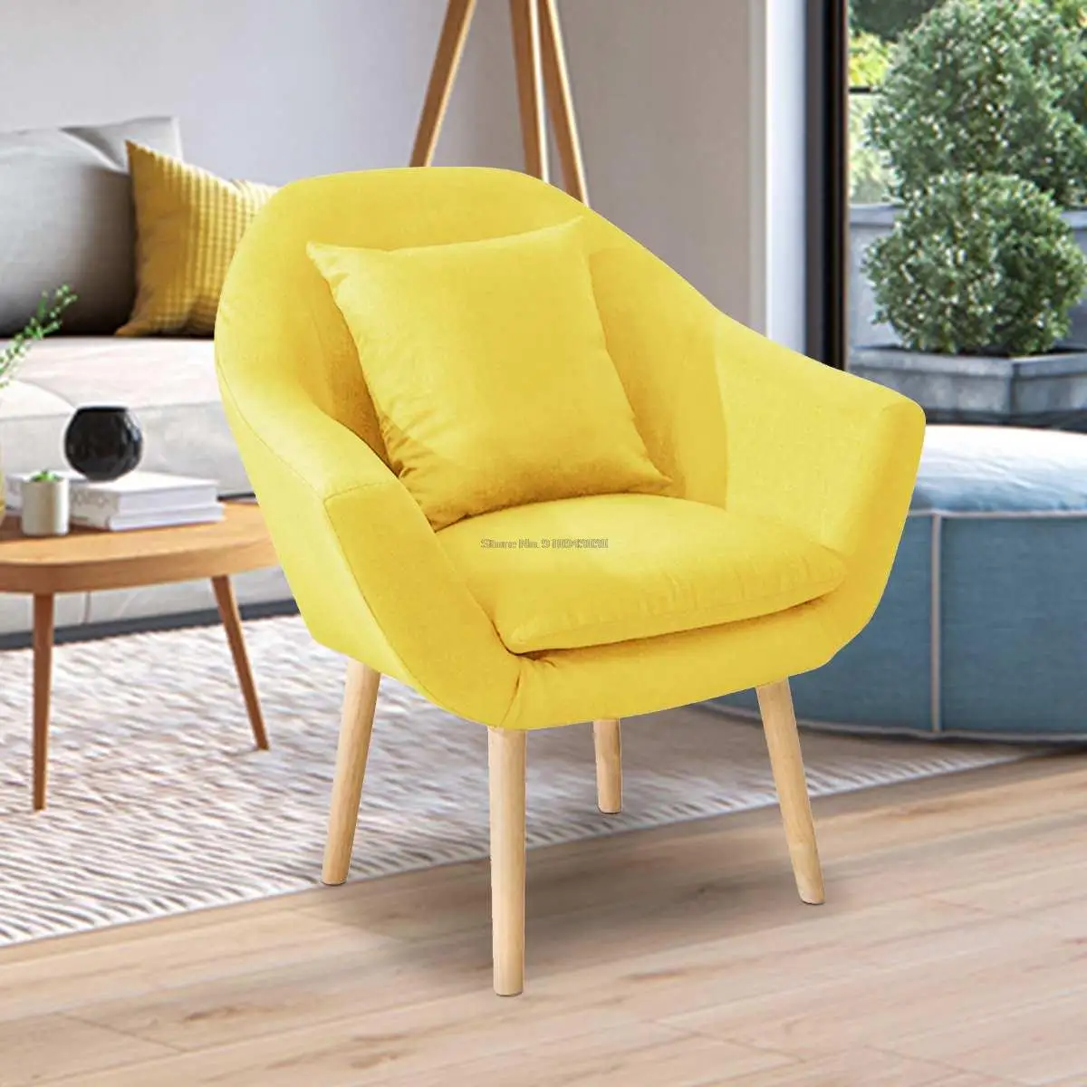 בסגנון נורדי בד מושב בודד ספה פינתית הכיסא כותנה מצעים מרופדים זרוע כיסא עם כרית משענות המיטה חיים רהיטים התמונה 1