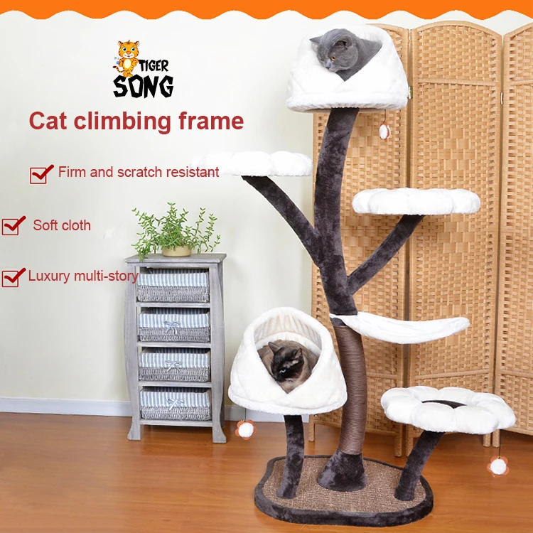 חם מכירה חתול עץ שריטה מחמד מגרד עץ מגדל רהיטים מגדל חתול עץ עץ חתול עץ התמונה 2