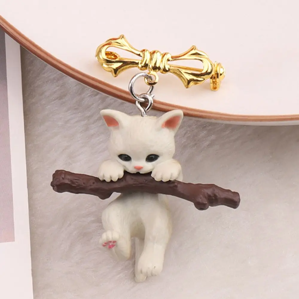 יומי מחזיק ענף החתול המצויר עיצוב בנים בנות 3D חתול הסיכה נשים הסיכה בגדים ואביזרים בסגנון קוריאני התג התמונה 1