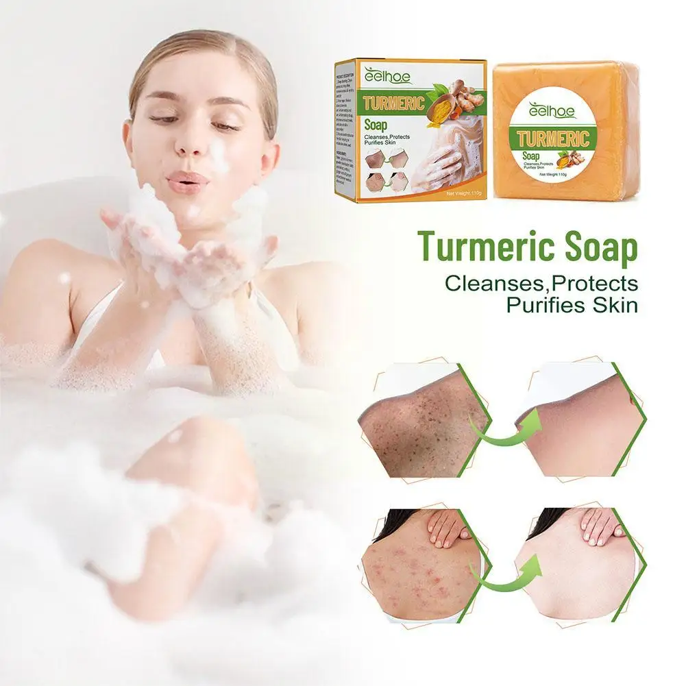 כורכום במקום ניקוי הפנים בסבון אנטי אקנה בעור להאיר סבון סבון כורכום בר טיפול הלבנת כתמים כהים לפנים הגוף להסיר G2O9 התמונה 3