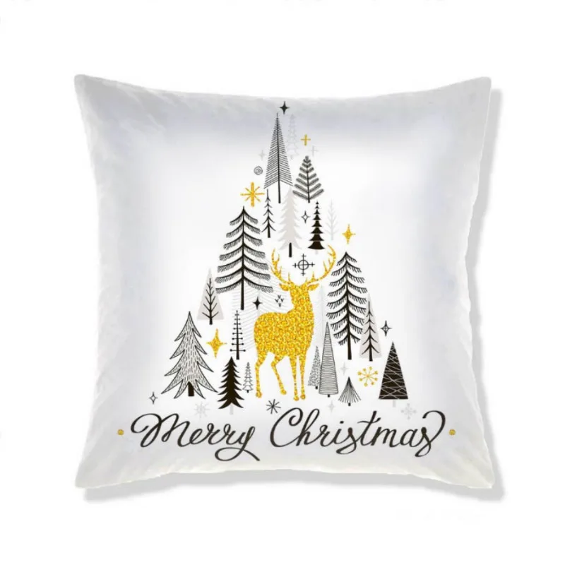 כריות כיסוי חג המולד דקורטיביים אופנה חמוד על הכרית הספה קריקטורה האלפבית קישוט בית חג ספקי צד E1515 התמונה 1