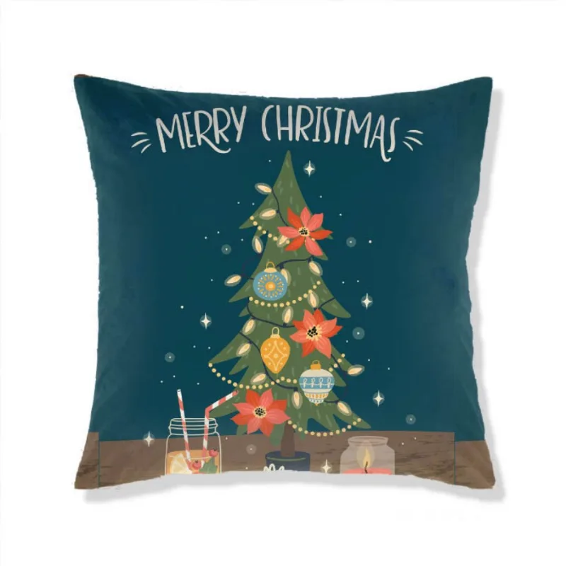 כריות כיסוי חג המולד דקורטיביים אופנה חמוד על הכרית הספה קריקטורה האלפבית קישוט בית חג ספקי צד E1515 התמונה 2