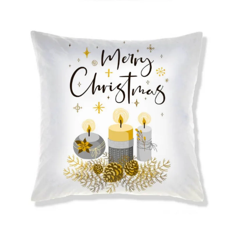 כריות כיסוי חג המולד דקורטיביים אופנה חמוד על הכרית הספה קריקטורה האלפבית קישוט בית חג ספקי צד E1515 התמונה 3