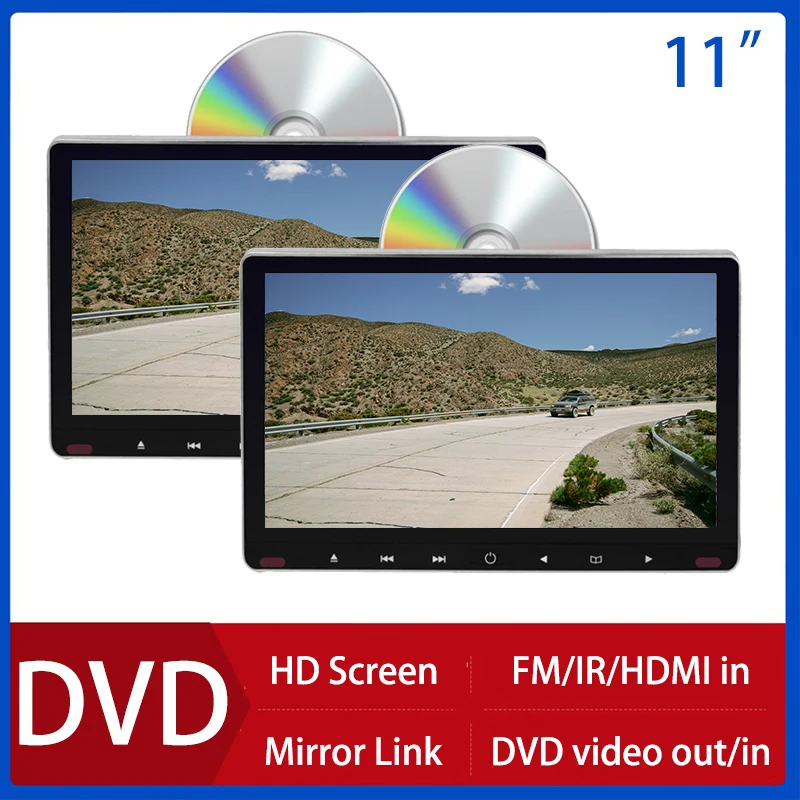נגן DVD לרכב 11.6 אינץ משענת הראש צג רב תכליתי מסך HD על המושב האחורי להציג תמיכה 1080P וידאו CD/DVD-R/RW/DVD-RAM התמונה 0