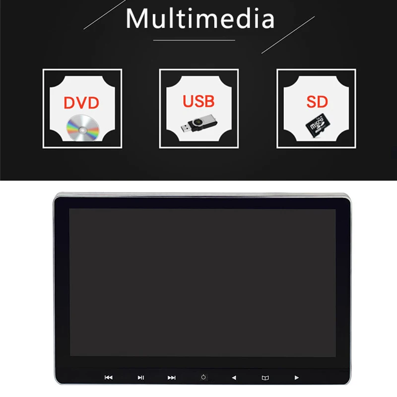 נגן DVD לרכב 11.6 אינץ משענת הראש צג רב תכליתי מסך HD על המושב האחורי להציג תמיכה 1080P וידאו CD/DVD-R/RW/DVD-RAM התמונה 1