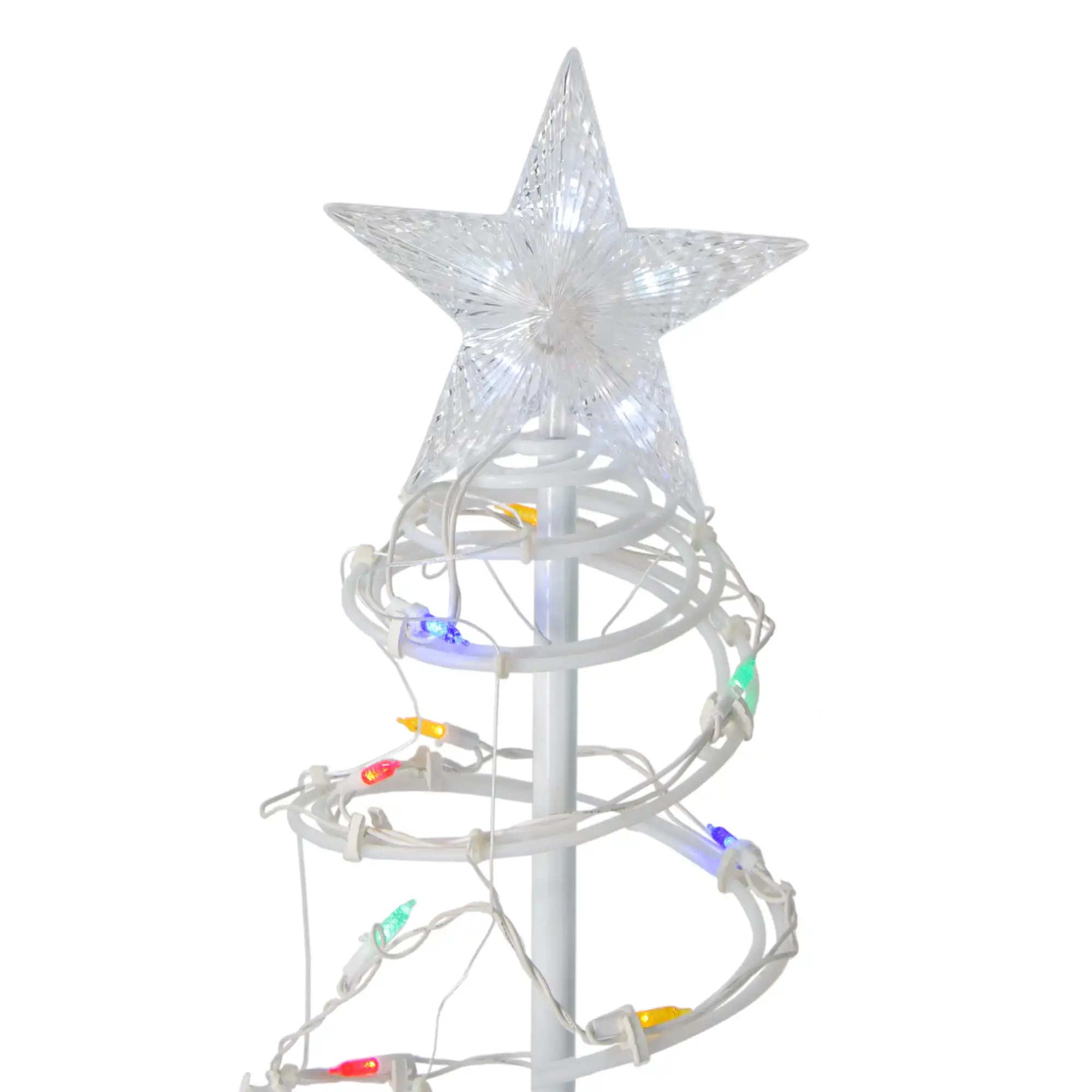 סט של 2 Multi-צבע LED מואר ספירלית קונוס עץ קישוטי חג המולד בחוץ - 48