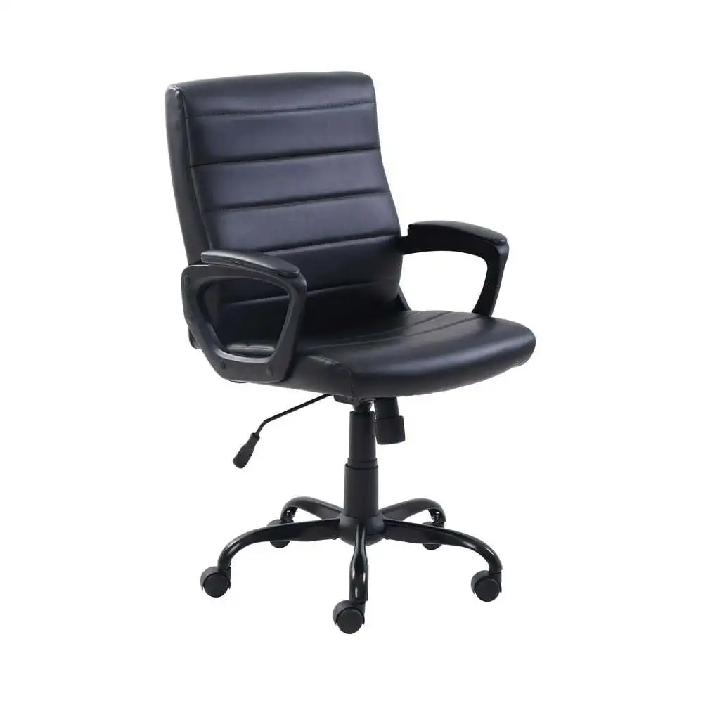 עור אמצע הגב מנהל המשרד של הכיסא, שחור קיפול הכיסא הכיסא רכה על שולחן האוכל הכיסא כורע כיסאות Silla de oficina התמונה 0