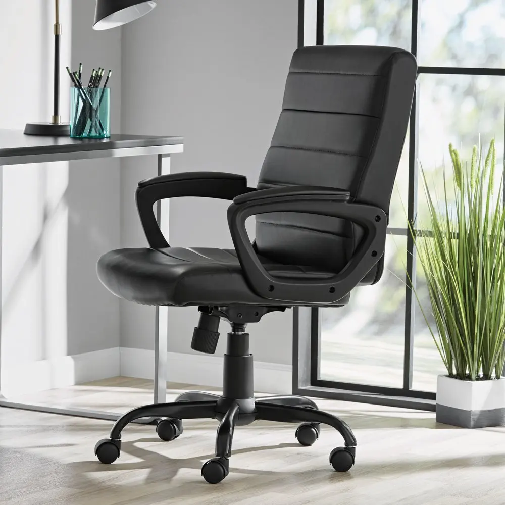 עור אמצע הגב מנהל המשרד של הכיסא, שחור קיפול הכיסא הכיסא רכה על שולחן האוכל הכיסא כורע כיסאות Silla de oficina התמונה 2