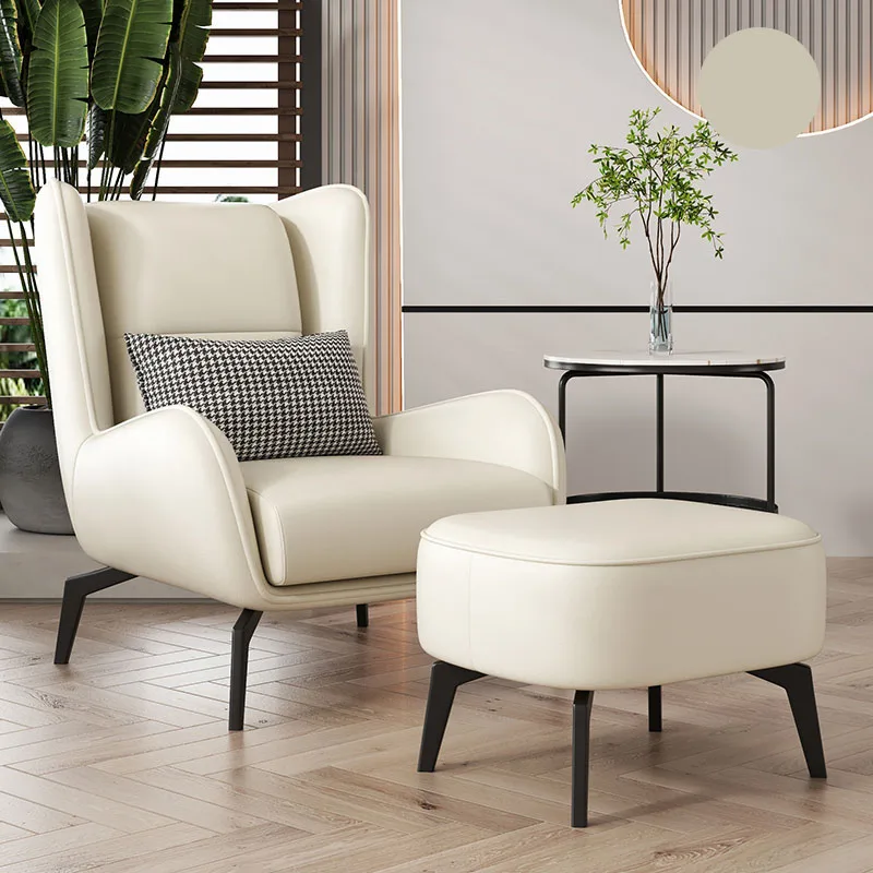 עור יוקרה כסאות אוכל נייד מודרני מרפסת כיסא הטרקלין יהירות מתכת ספה נוחה Chaises דה סלון מרפסת ריהוט התמונה 0