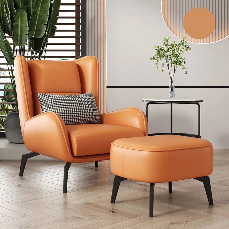 עור יוקרה כסאות אוכל נייד מודרני מרפסת כיסא הטרקלין יהירות מתכת ספה נוחה Chaises דה סלון מרפסת ריהוט התמונה 1