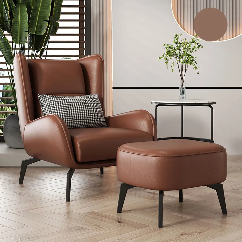 עור יוקרה כסאות אוכל נייד מודרני מרפסת כיסא הטרקלין יהירות מתכת ספה נוחה Chaises דה סלון מרפסת ריהוט התמונה 3