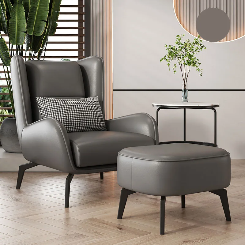 עור יוקרה כסאות אוכל נייד מודרני מרפסת כיסא הטרקלין יהירות מתכת ספה נוחה Chaises דה סלון מרפסת ריהוט התמונה 5