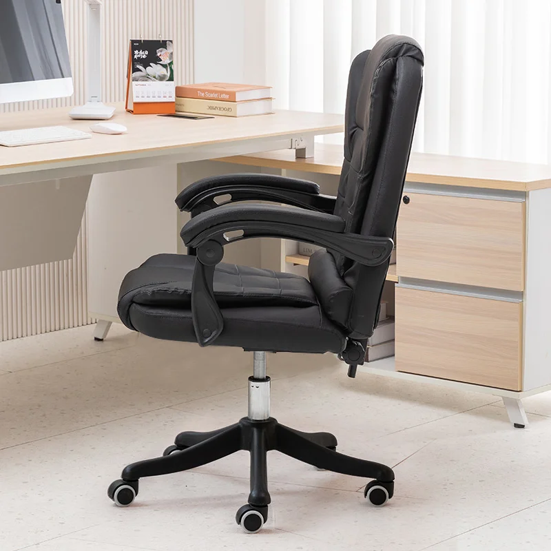 שחור הבוס כיסא כיסא משרדי ארגונומי רך ונוח המשרד המחשב בבית הכסא קבוע את היד הכסא המסתובב הצעה מיוחדת התמונה 1