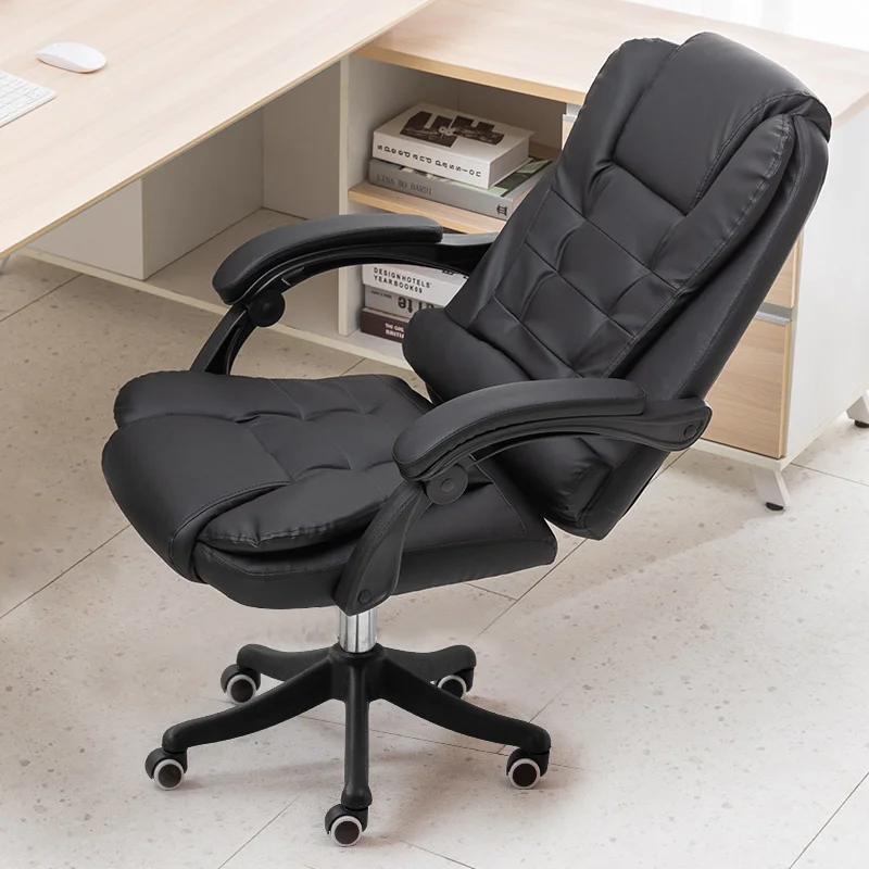 שחור הבוס כיסא כיסא משרדי ארגונומי רך ונוח המשרד המחשב בבית הכסא קבוע את היד הכסא המסתובב הצעה מיוחדת התמונה 3