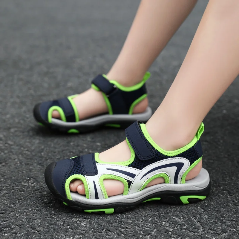 סגנון חדש קיץ בנים סנדלים לילדים נעלי אופנה נעליים שטוחות פעוטות בנות תינוק סנדלים החלקה החוף מזדמנים ילדים חיצוני נעליים התמונה 5